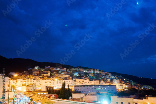 View of the old town at night