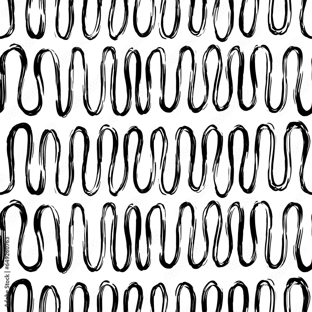 Aesthetic Contemporary printable seamless pattern with abstract line, dot, shape brush stroke in black and white colors. Boho background in minimalist style vector Illustration for wallpaper fabric Aesthetic Contemporary printable seamless pattern with abstract line, dot, shape brush stroke in black and white colors. Boho background in minimalist style vector Illustration for wallpaper fabric