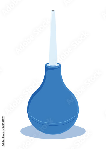 Enema syringe bulb vector flat design isolated on white background