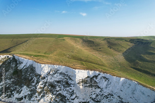 Best High Angle View of British Landscape and Sea View of Durdle Door Beach of England Great Britain, UK. Footage Was captured with Drone's camera on September 9th, 2023. (Durdle Dor)