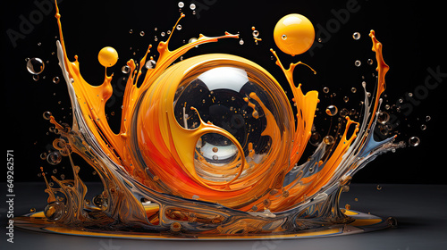 Oil Liquid Splashing, Liquid splash ball