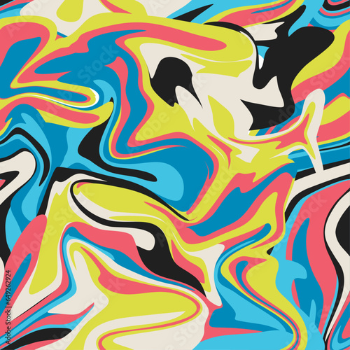 abstract modern retro psychedelic swirl seamless pattern
