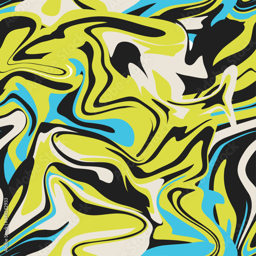abstract modern retro psychedelic swirl seamless pattern