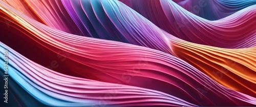 Neon Wave Background, Colorful big neon waves, Abstract waves. Generative AI 
