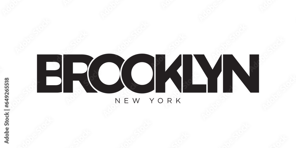 Brooklyn, New York, USA typography slogan design. America logo with graphic city lettering for print and web. - obrazy, fototapety, plakaty 
