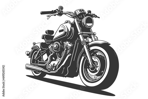 Classic motorcycle vector illustration. Motor bike for logo, biker club emblem, sticker, t shirt design print.