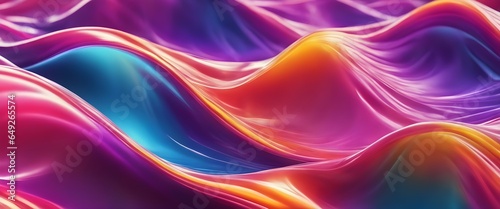 Neon Wave Background, Colorful big neon waves, Abstract waves. Generative AI 