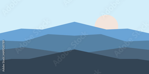 Abstract mountain view landscape vector
