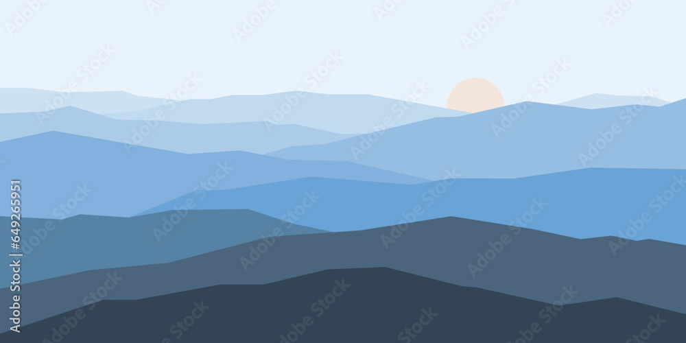 Abstract mountain view landscape vector