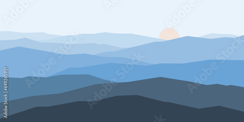 Abstract mountain view landscape vector