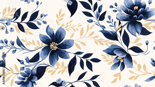 Floral seamless vector pattern with leopard print. Modern trendy style. Pastel colors. Fashionable template for design