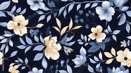 Floral seamless vector pattern with leopard print. Modern trendy style. Pastel colors. Fashionable template for design