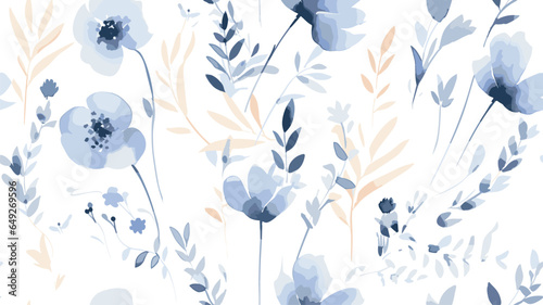 Floral seamless vector pattern with leopard print. Modern trendy style. Pastel colors. Fashionable template for design