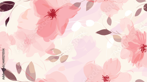 Floral seamless vector pattern with leopard print. Modern trendy style. Pastel colors. Fashionable template for design