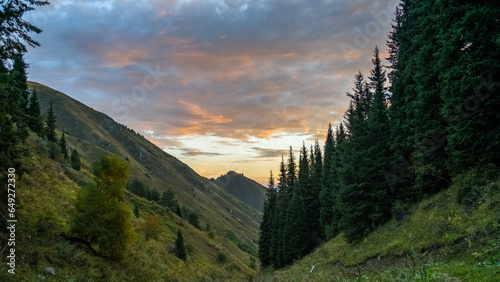 beautiful sunrise in the mountains