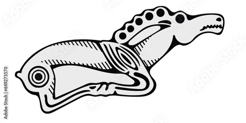 Stylized drawing, ancient Scythian art, ethnic theme, vector design	