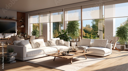Home Decor: Living Room Interior Blinds © Fatih