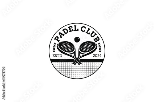 Padel logo. Padel club emblem badge logo design vector