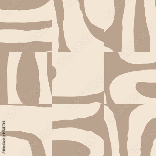 Cute trendy motley seamless pattern with abstract paper cut elements shape