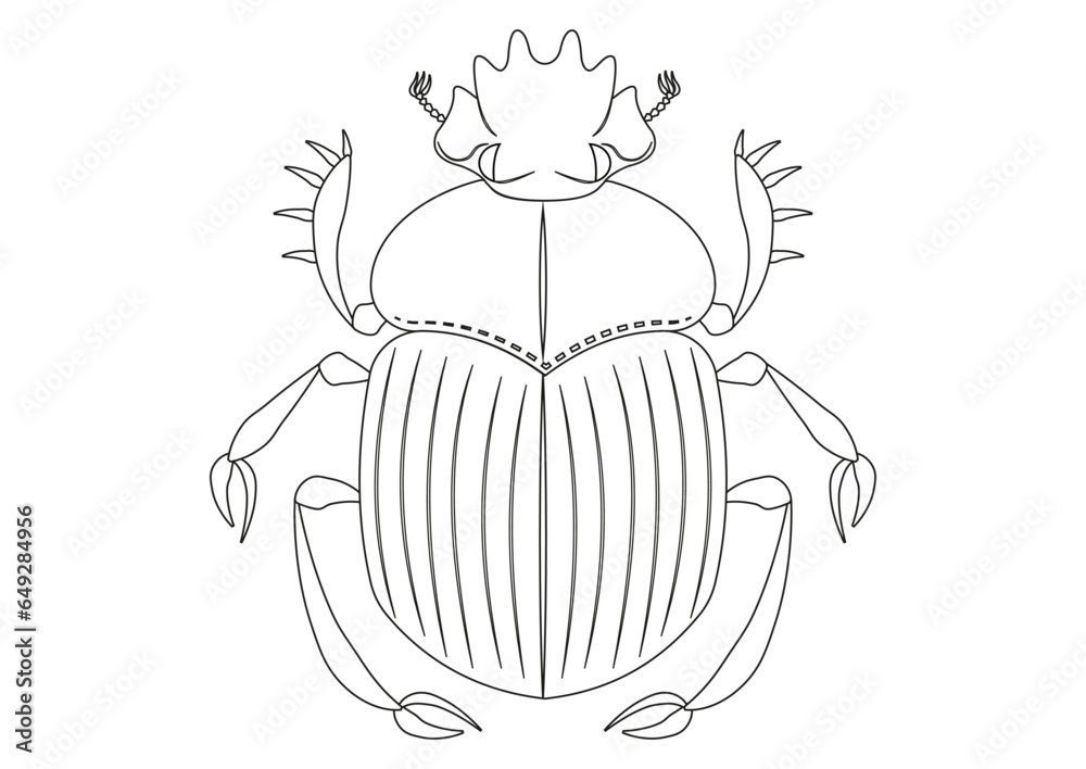 Black and White Scarab Beetle Clipart. Coloring Page of Scarab Beetle Black and White Scarab Beetle Clipart. Coloring Page of Scarab Beetle