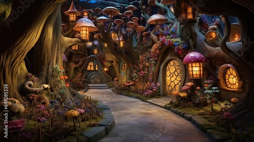 Fairy tale-themed area where whimsical attractions transport you to a world of magic. Fantasy adventure, captivating, family-friendly, storybook charm, fairy tale enchantment. Generated by AI. © Anastasia