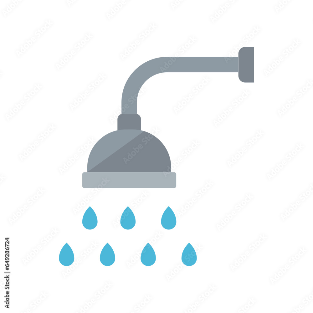 Shower icon. Showerheads simple with water drops, shower head, Bathroom, Bath time sign for your web site and mobile apps. Editable stroke. line Vector illustration design Shower icon. Showerheads simple with water drops, shower head, Bathroom, Bath time sign for your web site and mobile apps. Editable stroke. line Vector illustration design