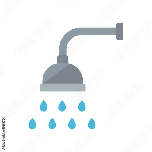 Shower icon. Showerheads simple with water drops, shower head, Bathroom, Bath time sign for your web site and mobile apps. Editable stroke. line Vector illustration design