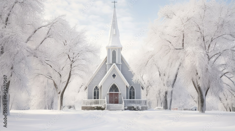 A church in the snow