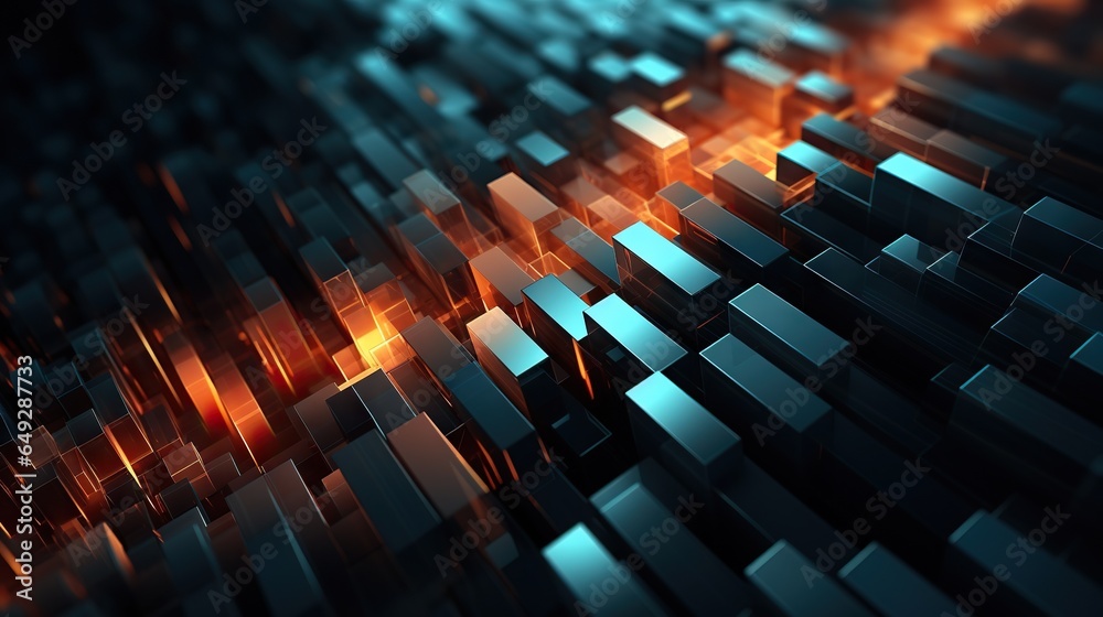 Obraz premium Abstract digital background. Can be used for technological processes, neural networks and AI, digital storages, sound and graphic forms, science, education, etc.