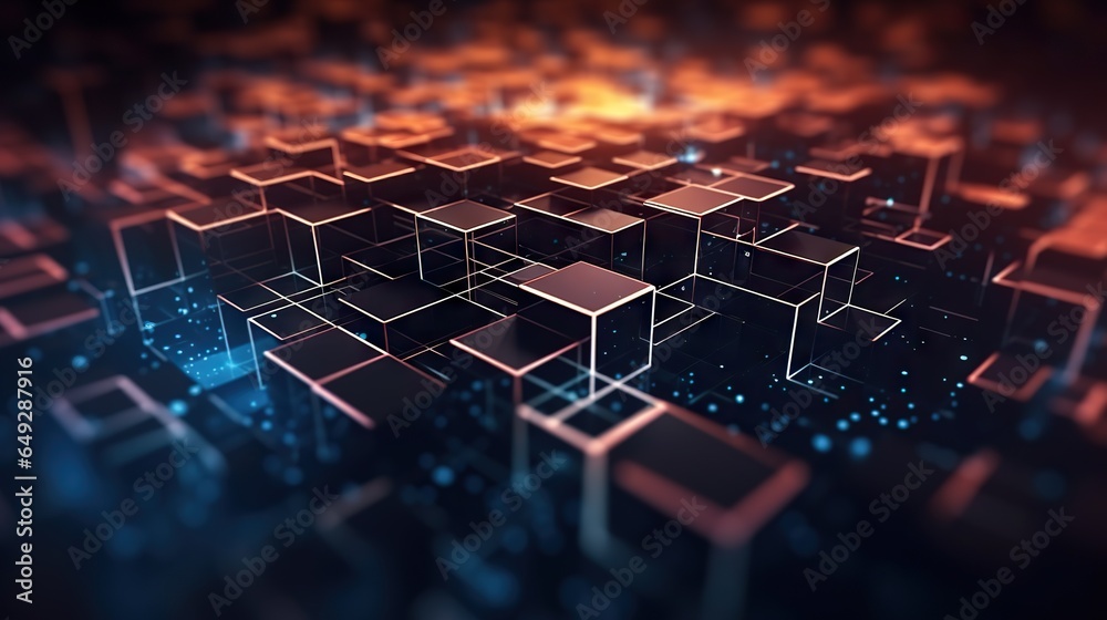 Obraz premium Abstract digital background. Can be used for technological processes, neural networks and AI, digital storages, sound and graphic forms, science, education, etc.