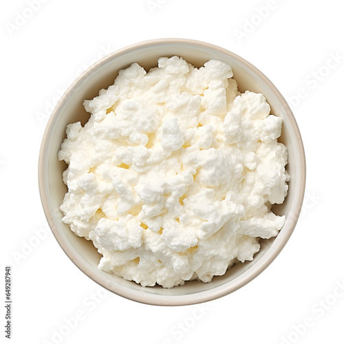 cottage cheese in a bowl isolated on transparent background Remove png, Clipping Path
