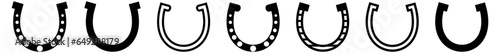Horseshoe icon set. Luck symbol. Vector illustration