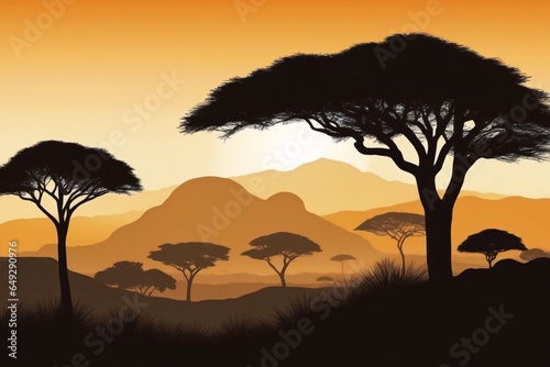 Scherenschnitt Afrikas im Sonnenuntergang. © Juergen Baur