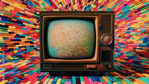 old television colorful art wallpaper