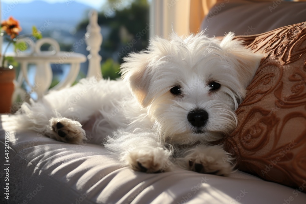 portrait of a beautiful s  maltese dog