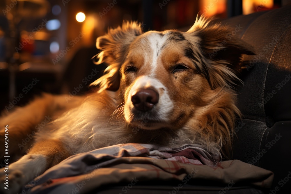 portrait of a beautiful sleeping dog