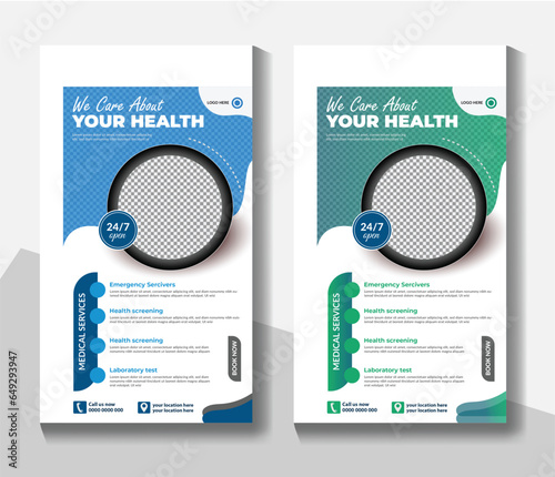 Minimalist modern medical healthcare social media stories Template design