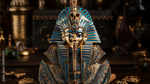 Egyptian god of wealth and prosperity. Luxurious ancient Egypt concept. photo