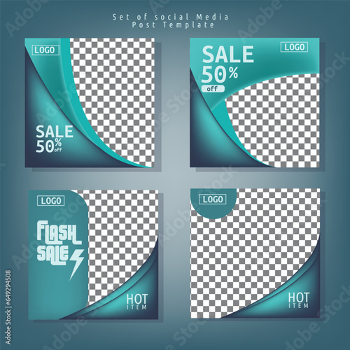 Set of social media feed template. suitable for retail business company.