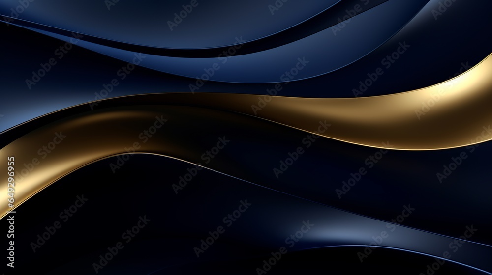 Dynamic wave background with dark blue and gold color. 3D flowing wavy backdrop, for business banner and gaming background Dynamic wave background with dark blue and gold color. 3D flowing wavy backdrop, for business banner and gaming background