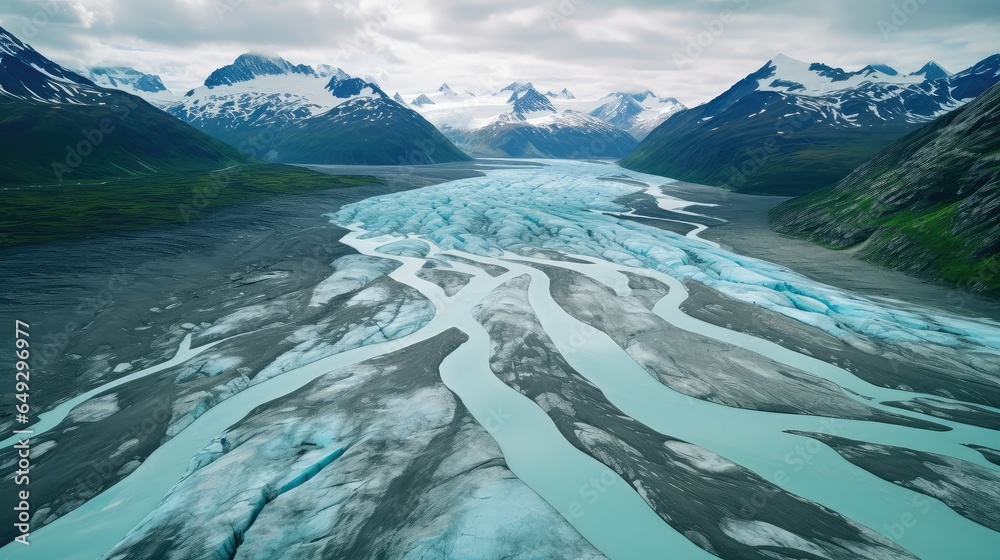 Big Cold Rivers winter arctic glacier rivers illustration landscape mountain, ice ...