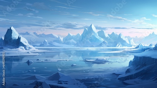 snow icy island polar illustration sea glacier, water landscape, winter iceberg snow icy island polar