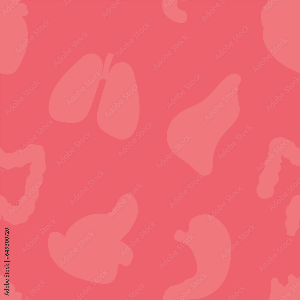 Cartoon human internal organs. Seamless pattern. Inner body parts. Wrapping or gift paper. Vector
