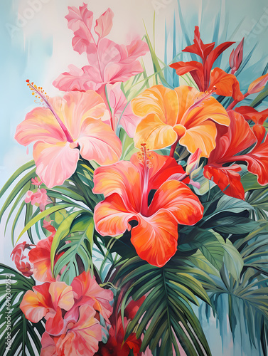 Painting Of Flowers And Leaves