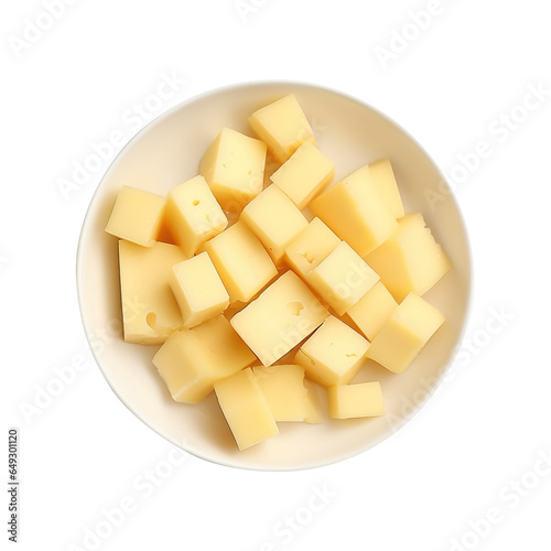 piece of cheese on a bowl isolated on transparent background Remove png, Clipping Path