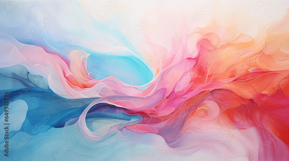 Vibrant abstract watercolor texture: Fluid and colorful, playful brush strokes, artistic inspiration