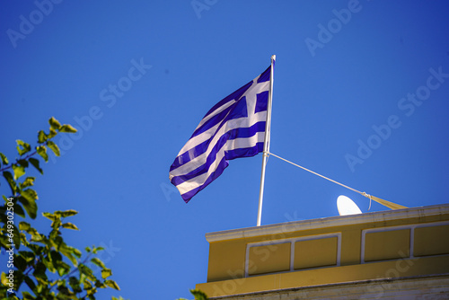 greek flag on sky