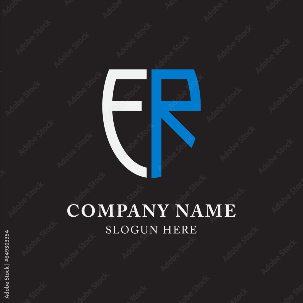 FR RF ER RE abstract monogram initial letter logo design template. FR RF ER RE abstract monogram initial letter logo design template.