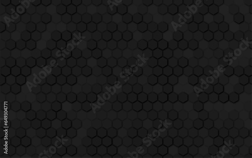 Black geometric hexagon concept. Abstract technology hexagonal background. Modern element for design.