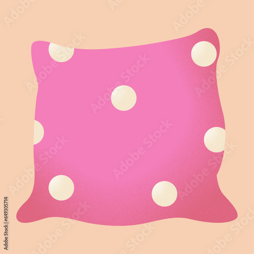 Podcast cute characters. Pink pillow sticker.